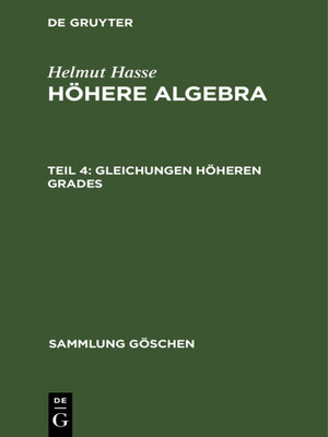 cover image of Gleichungen höheren Grades